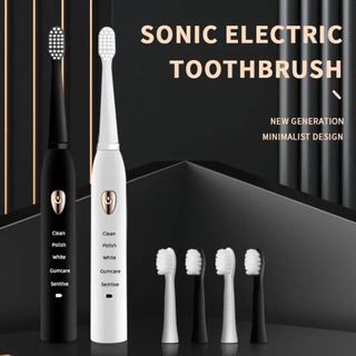 電動歯ブラシ　ブラック　大人用　5ギアモード　USB充電(歯ブラシ/デンタルフロス)