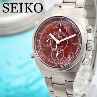 セイコー(SEIKO)の250【美品】SEIKO セイコー時計　メンズ腕時計　クロノグラフ　レッド　希少(腕時計(アナログ))