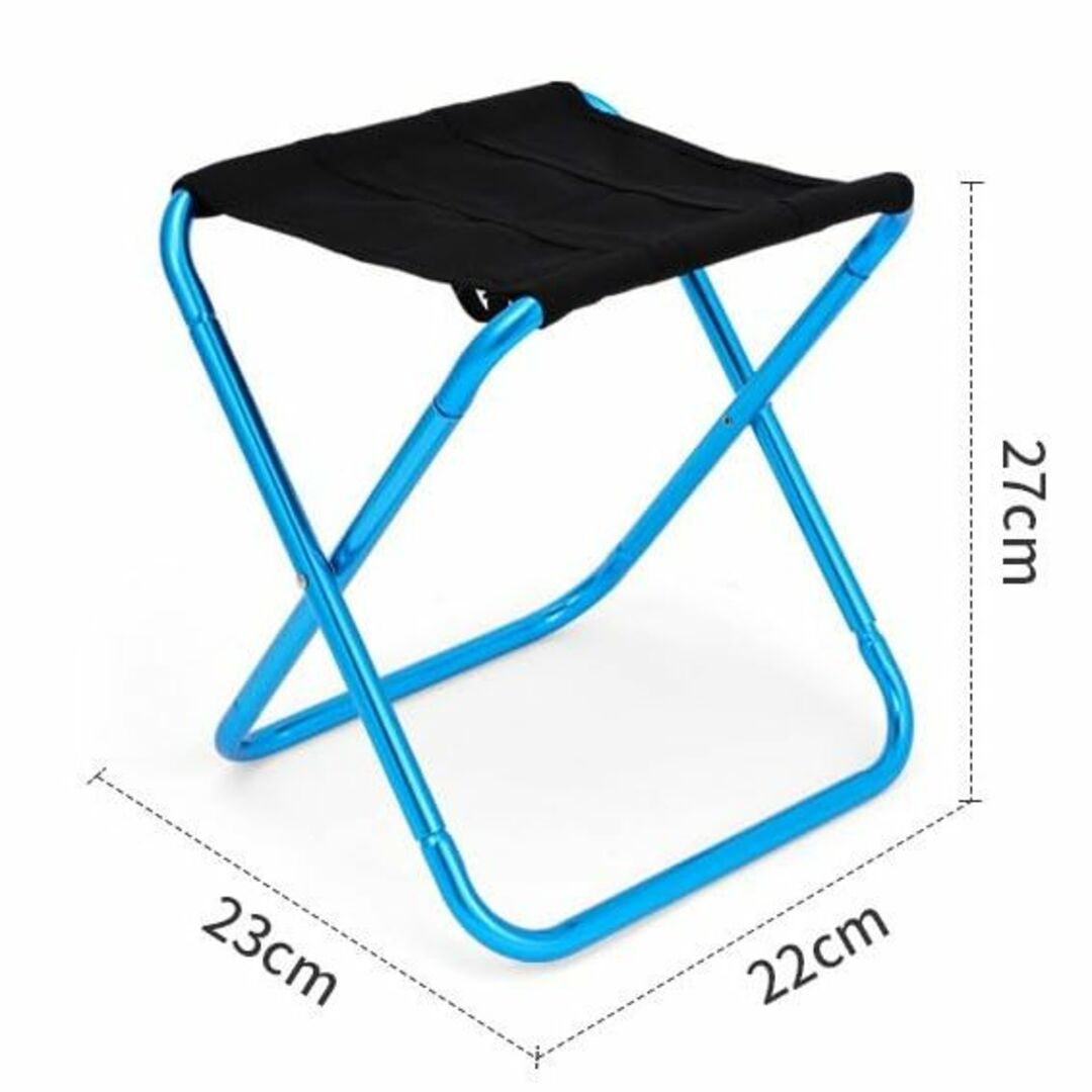 【色: ブルー】折りたたみ椅子 アウトドアチェア 軽量コンパクト BBQ 釣り  スポーツ/アウトドアのアウトドア(テーブル/チェア)の商品写真
