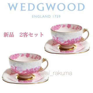 ウェッジウッド(WEDGWOOD)の新品 ☆ 廃盤希少 ウェッジウッド デコブルーム  カップ＆ソーサー2客 (食器)