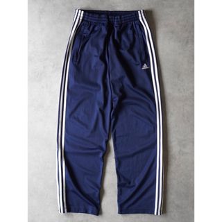 10s adidas ワイドシルエット トラックパンツ ジャージ ネイビー