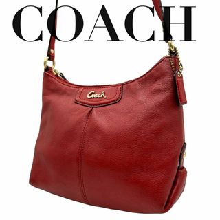 コーチ(COACH)の美品　COACH コーチ　s25 ショルダーバッグ　レザー　斜め掛け　レッド(ショルダーバッグ)