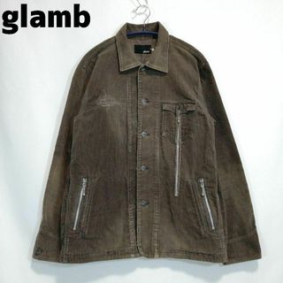 グラム(glamb)のglamb ダメージ加工 コーデュロイジャケット ブルゾン ブラウン 2 グラム(Gジャン/デニムジャケット)