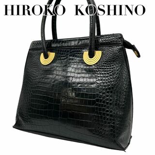 ヒロココシノ(HIROKO KOSHINO)のHIROKO KOSHINO ヒロココシノ　s61 ハンドバッグ　クロコ型押し(ハンドバッグ)