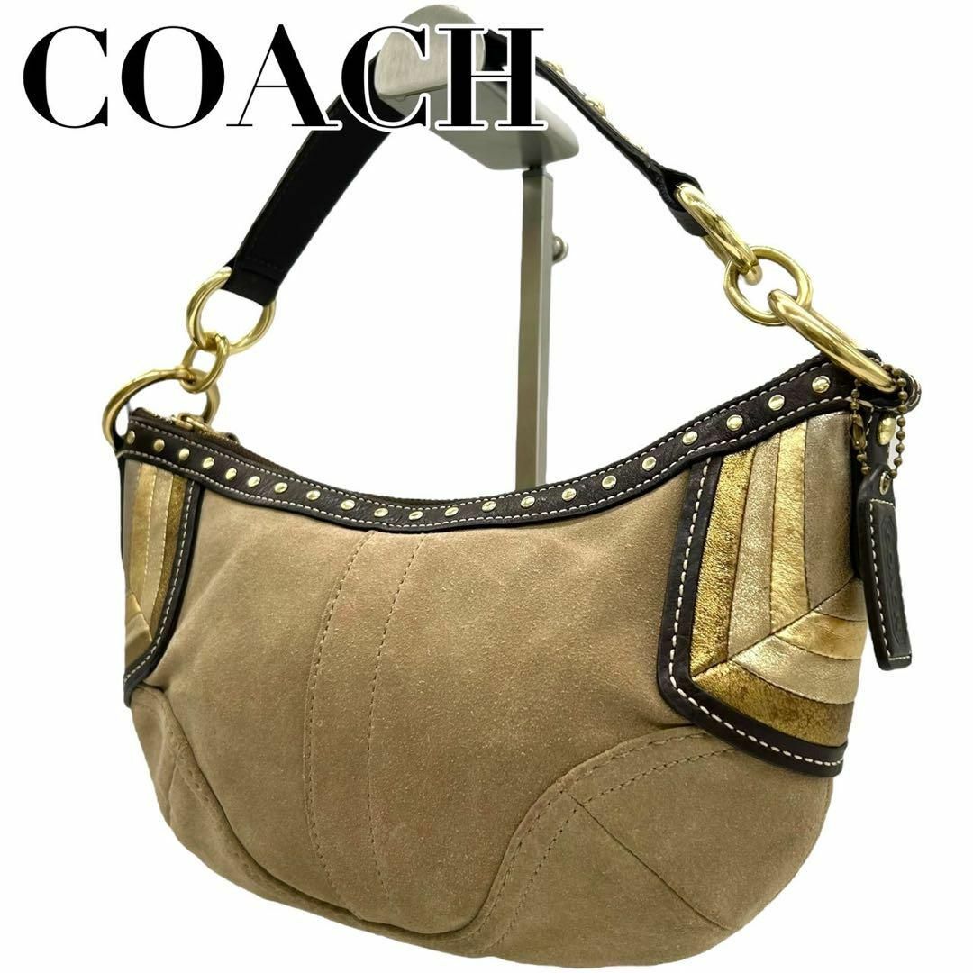 COACH(コーチ)のCOACH コーチ　s61 スエード　F10682 スタッズ　ショルダーバッグ レディースのバッグ(ショルダーバッグ)の商品写真