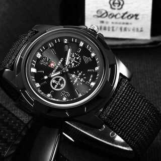 メンズ腕時計 軍事モデル ブラック 3針 ミリタリー アナログ(腕時計)