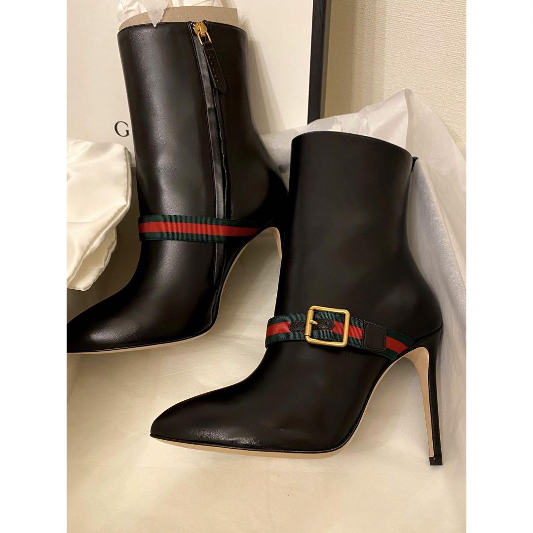 Gucci(グッチ)のグッチ　GUCCI ショートブーツ　レザー　シェリーライン　 レディースの靴/シューズ(ブーツ)の商品写真