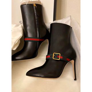 グッチ(Gucci)のグッチ　GUCCI ショートブーツ　レザー　シェリーライン　(ブーツ)