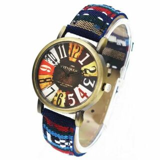 新品　黒　カジュアル　スポーツ　ベルト　布バンド　クォーツ　腕時計　1(腕時計(アナログ))