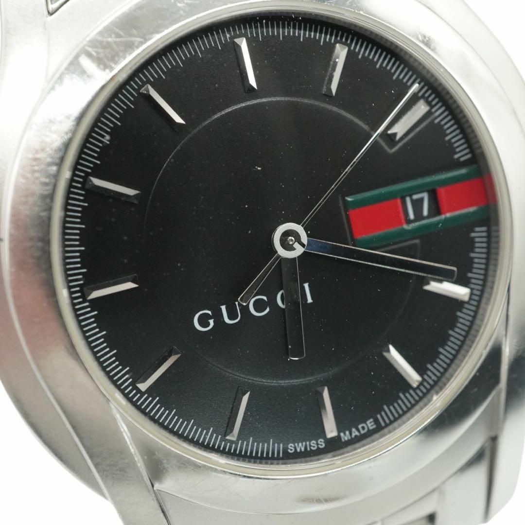 Gucci(グッチ)のGUCCI グッチ g2 腕時計　メンズ　黒文字盤　アナログ　クオーツ メンズの時計(腕時計(アナログ))の商品写真