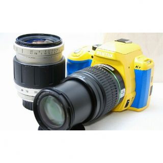 ペンタックス(PENTAX)のPENTAX K-R Wズームキット yellow/Blue(デジタル一眼)