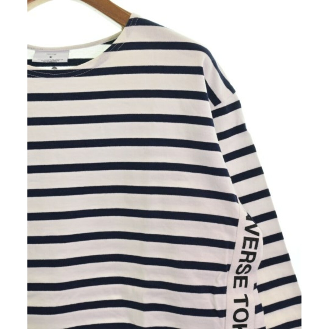 CONVERSE TOKYO(コンバーストウキョウ)のCONVERSE TOKYO Tシャツ・カットソー F 白x紺(ボーダー) 【古着】【中古】 レディースのトップス(カットソー(半袖/袖なし))の商品写真