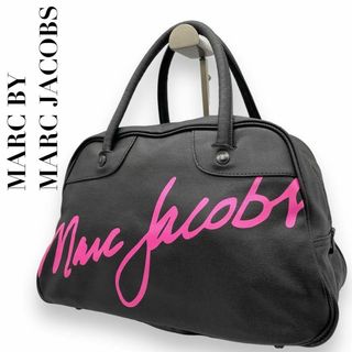 マークバイマークジェイコブス(MARC BY MARC JACOBS)の良品　マークバイマークジェイコブス　s47 トートバッグ　キャンバス　ネオン　黒(ハンドバッグ)