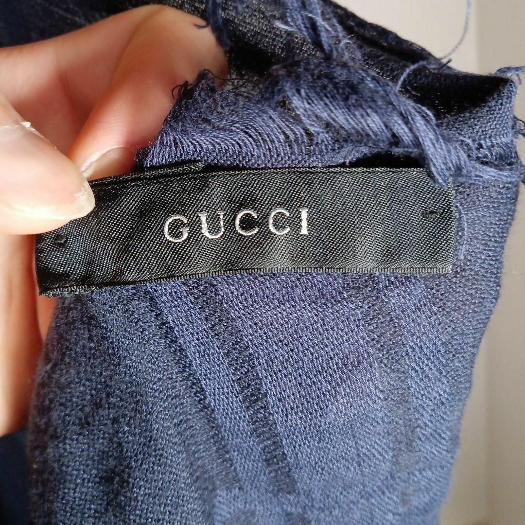 Gucci(グッチ)のそ272超美品　グッチ　大判ストール　ショール　グッチシマ　ネイビー　チェック その他のその他(その他)の商品写真