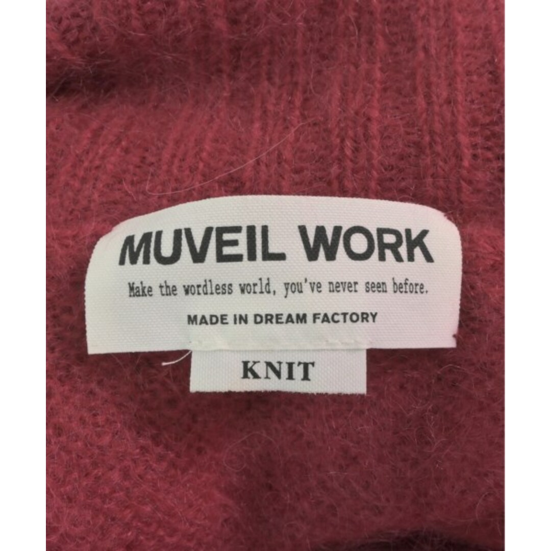 MUVEIL WORK(ミュベールワーク)のMUVEIL WORK ミュベールワーク ニット・セーター 38(M位) 赤 【古着】【中古】 レディースのトップス(ニット/セーター)の商品写真