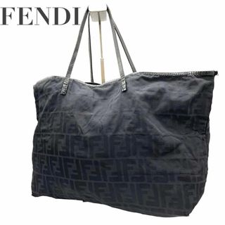 フェンディ(FENDI)のFENDI フェンディ　N ナイロン　トートバッグ　ズッキーノ柄　黒　ブラック(トートバッグ)