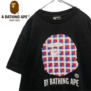 アベイシングエイプ(A BATHING APE)の90s 初期タグ ア ベイシングエイプ APE 大猿 チェックTシャツ M(Tシャツ/カットソー(半袖/袖なし))