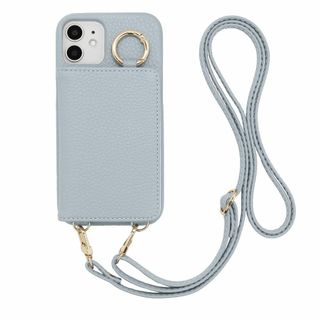 【色: グレイッシュブルー】MINTY iPhone12 mini ケース ショ(その他)