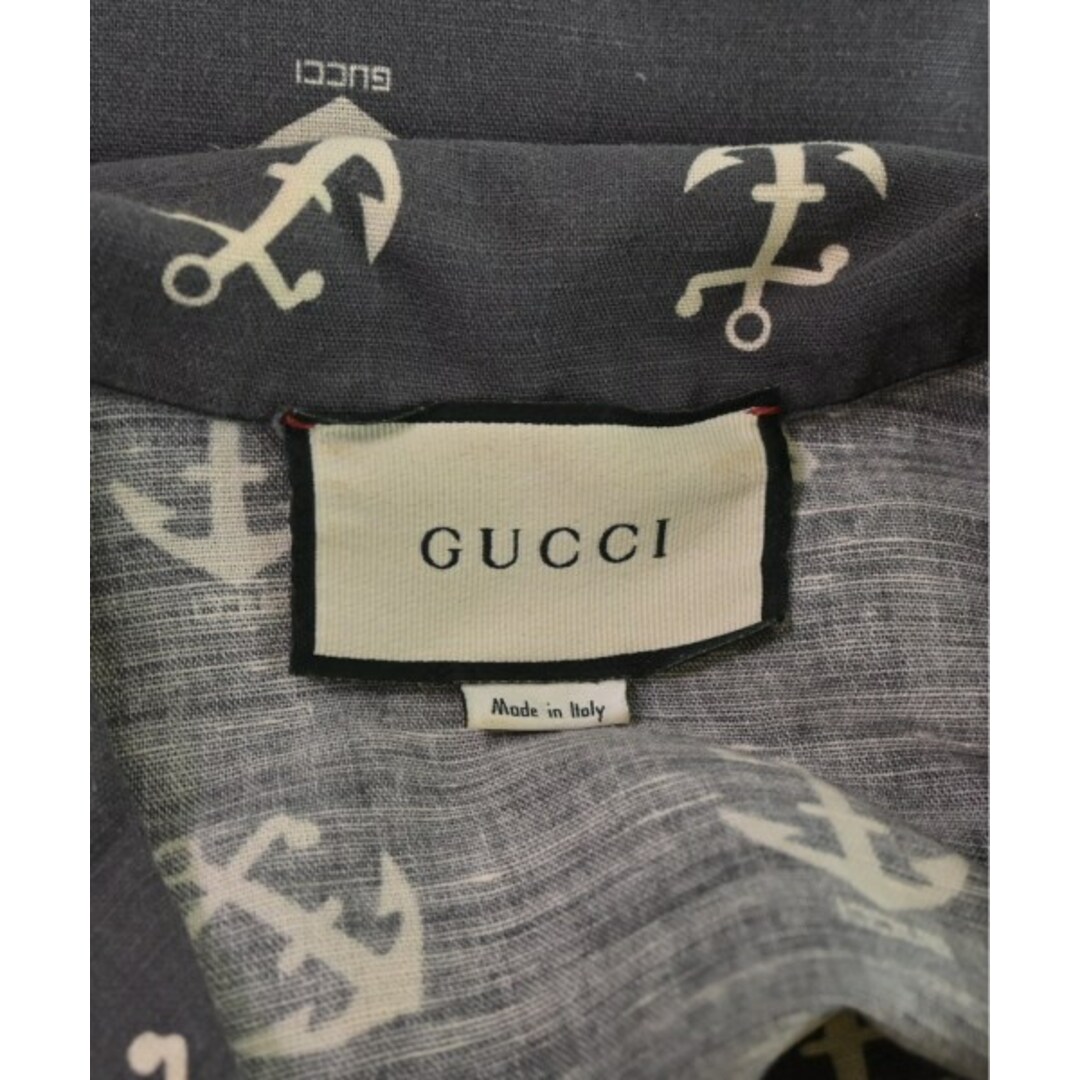 Gucci(グッチ)のGUCCI グッチ カジュアルシャツ 44(S位) グレー(総柄) 【古着】【中古】 メンズのトップス(シャツ)の商品写真