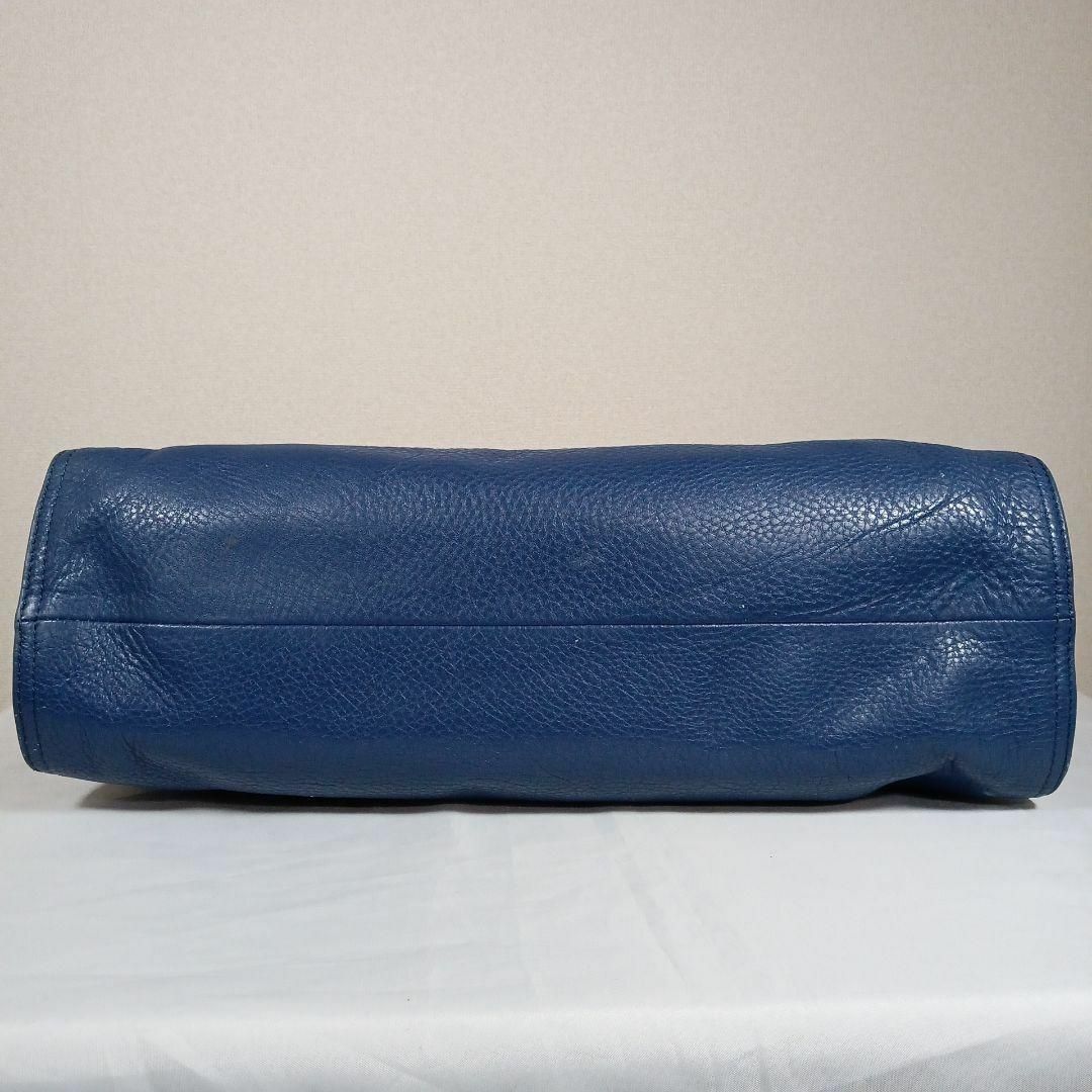 Tory Burch(トリーバーチ)のH9超美品　トリーバーチ　トートバッグ　大容量　オールレザー　センターロゴ　青系 レディースのバッグ(トートバッグ)の商品写真