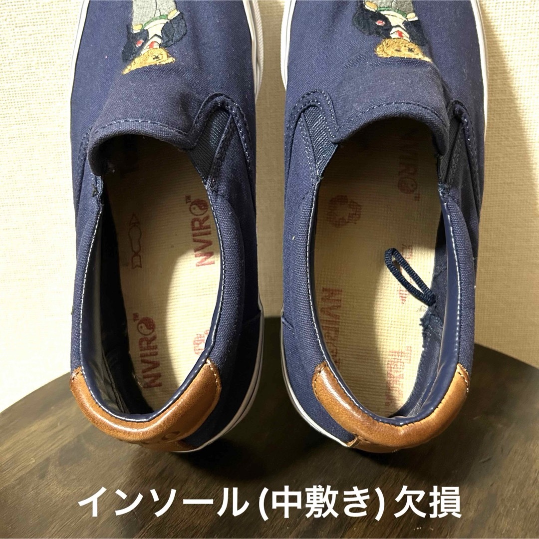 POLO RALPH LAUREN(ポロラルフローレン)の25.5cm前後の方に！ ちょい訳ありポロベアスリッポン ネイビーインソール無し レディースの靴/シューズ(スリッポン/モカシン)の商品写真