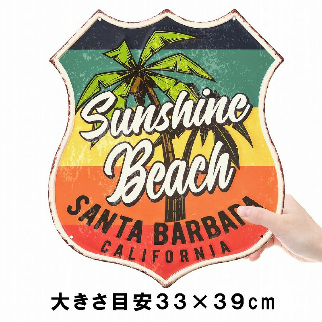 デザイン看板39】ビーチsb絵★ハワイ壁掛けブリキ看板アメリカン雑貨アートパネル スポーツ/アウトドアのスポーツ/アウトドア その他(サーフィン)の商品写真