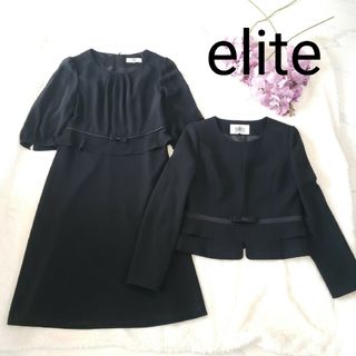 elite models 喪服 ブラックフォーマル ノーカラージャケット 11号(礼服/喪服)