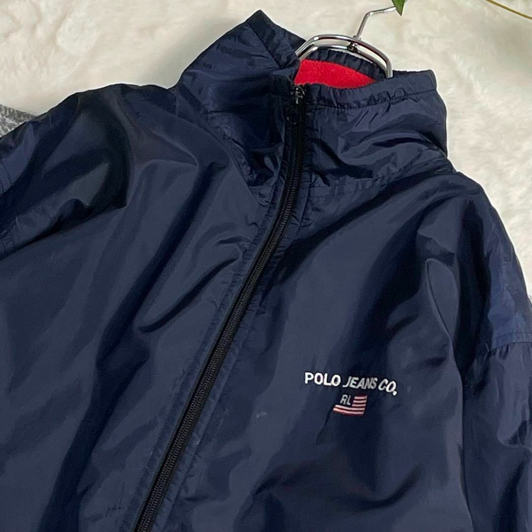 POLO RALPH LAUREN(ポロラルフローレン)のラルフローレン　ナイロンブルゾン　裏地フリース　ネイビー　サイズL　ポロジーンズ メンズのジャケット/アウター(ナイロンジャケット)の商品写真