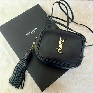 サンローラン(Saint Laurent)のサンローランパリ YSL ロゴ タッセル レザー ショルダーバッグ ブラック(ショルダーバッグ)