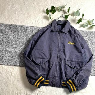 ポロラルフローレン(POLO RALPH LAUREN)の抜群のフェード感　90s　ラルフローレン　コットンブルゾン　ネイビー　リブライン(ブルゾン)