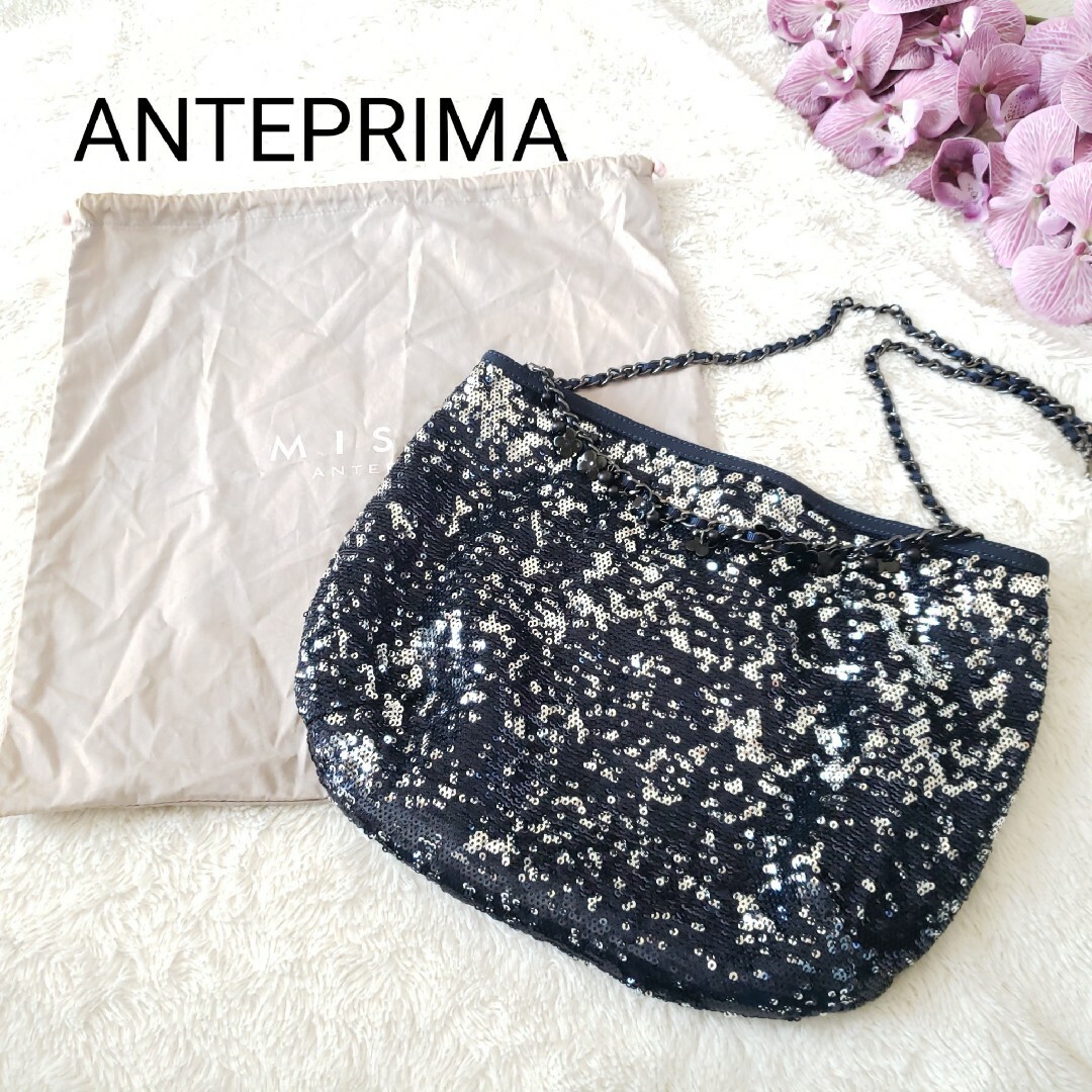 ANTEPRIMA/MISTO(アンテプリマミスト)のANTEPRIMA MISTOスパンコールバッグ ブラックxネイビー レディースのバッグ(ショルダーバッグ)の商品写真