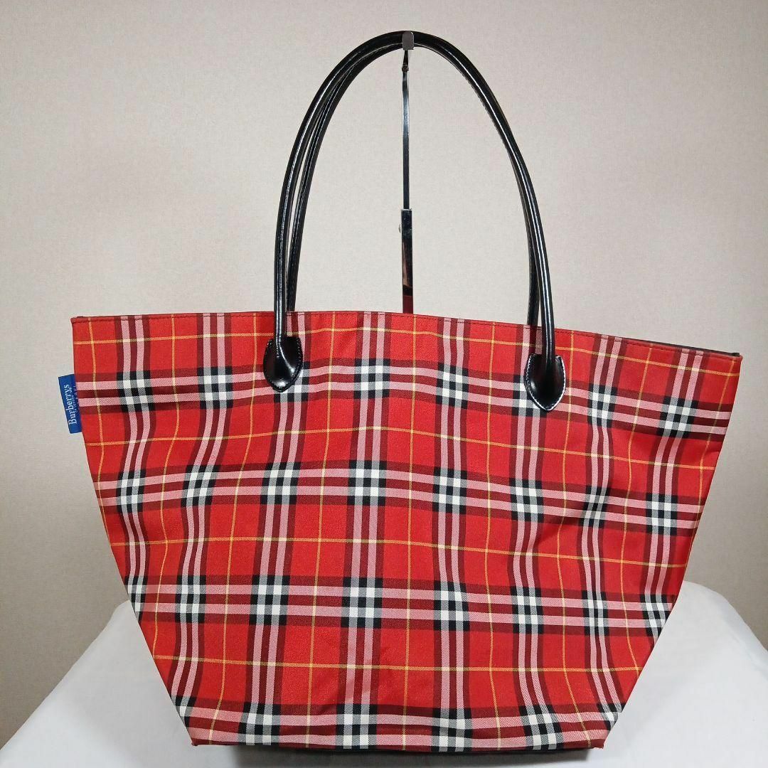 BURBERRY BLUE LABEL(バーバリーブルーレーベル)の10超美品　バーバリーズブルーレーベル　トートバッグ　大容量　ナイロン×レザー レディースのバッグ(トートバッグ)の商品写真