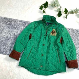 ポロラルフローレン(POLO RALPH LAUREN)のラルフローレン　キルティングジャケット　コーデュロイ　グリーン　ロゴエンブレム(ブルゾン)