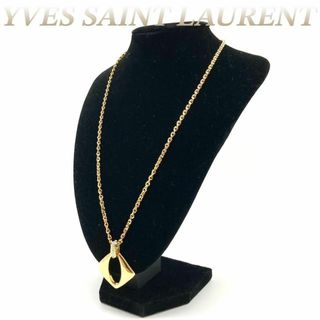 イヴサンローラン(Yves Saint Laurent)のイヴサンローラン ラインストーン スクエア チェーン ネックレス 60326(ネックレス)