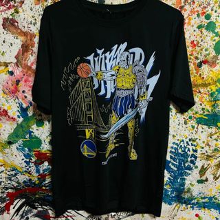 ウォーリアーズリプリント Tシャツ 半袖 メンズ 新品 黒 NBA バスケ(Tシャツ/カットソー(半袖/袖なし))