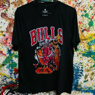 シカゴ ブルズ リプリント Tシャツ 半袖 メンズ 新品 黒 NBA バスケ(Tシャツ/カットソー(半袖/袖なし))