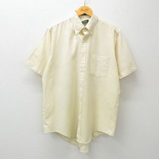 アロー(ARROW)のXL★古着 アロー 半袖 シャツ メンズ 90年代 90s ボタンダウン USA製 薄黄 イエロー 24mar26 中古 トップス(シャツ)