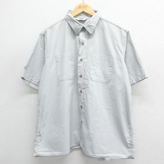 ファイブブラザー(FIVE BROTHER)のXL★古着 ダコタ ファイブブラザー 半袖 シャツ メンズ 80年代 80s コットン USA製 薄グレー 24mar26 中古 トップス(シャツ)