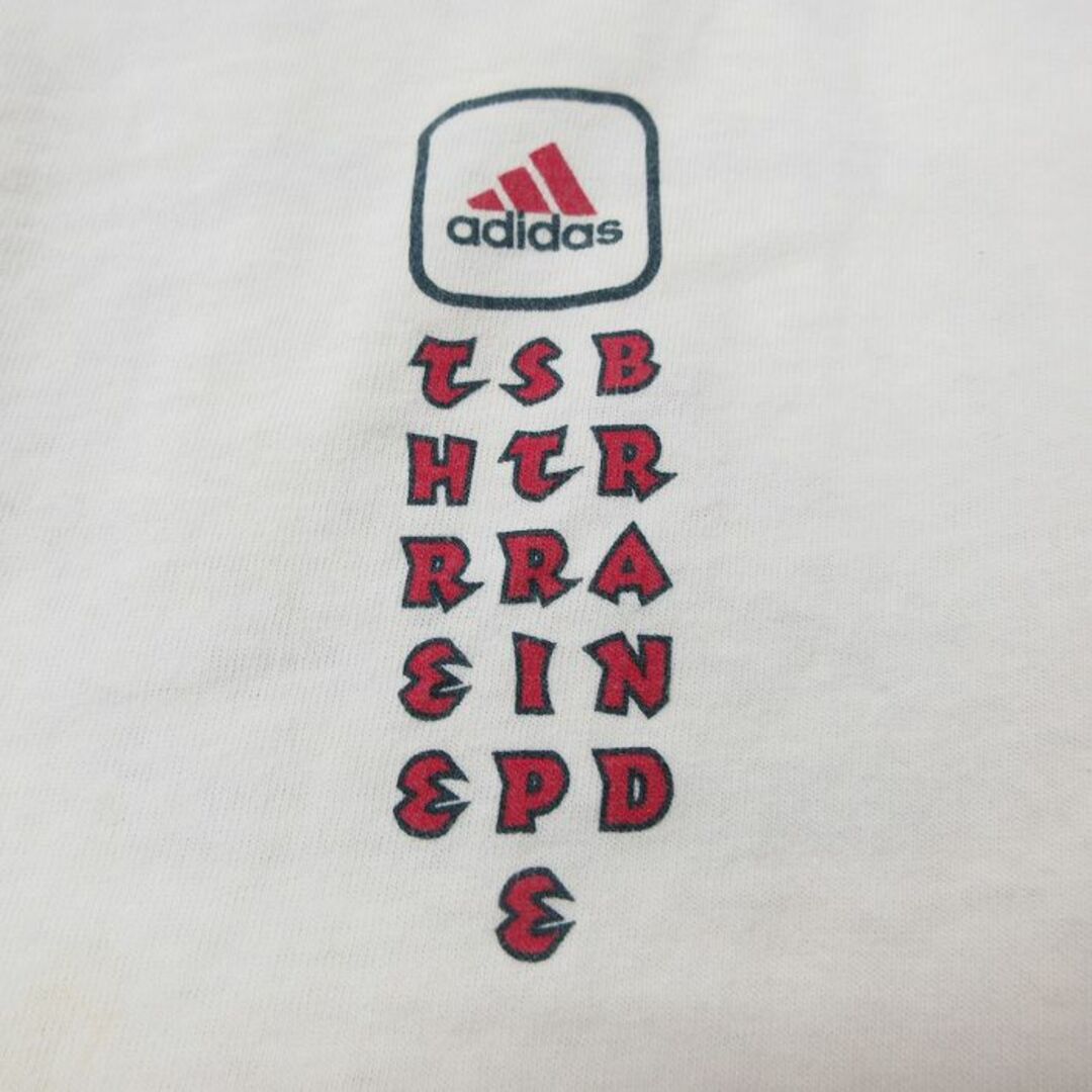 adidas(アディダス)のXL★古着 アディダス adidas 半袖 ビンテージ Tシャツ メンズ 90年代 90s スリーストライプ コットンクルーネック 白 ホワイト 【spe】 24mar26 中古 メンズのトップス(Tシャツ/カットソー(半袖/袖なし))の商品写真