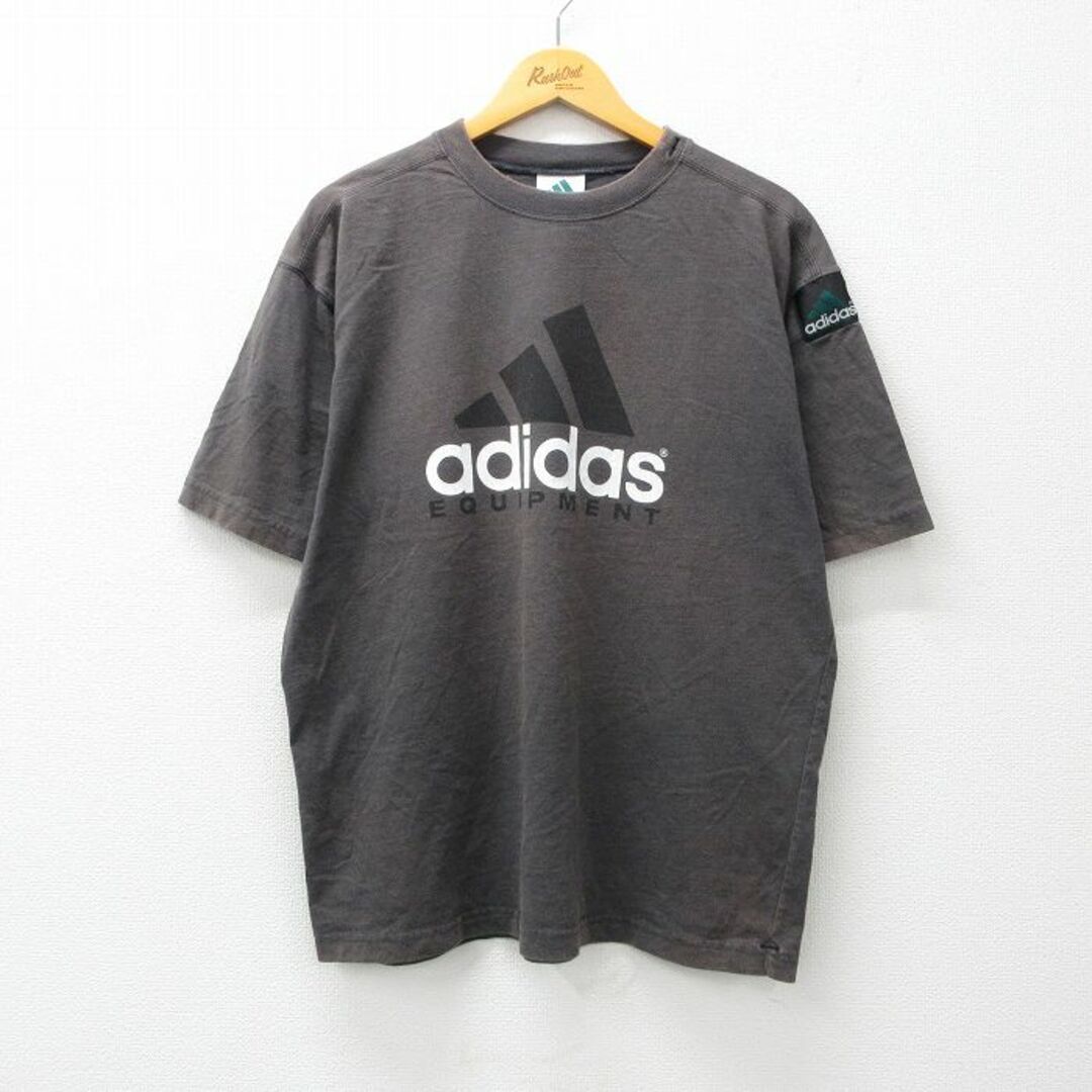 adidas(アディダス)のXL★古着 アディダス adidas 半袖 ビンテージ Tシャツ メンズ 00年代 00s ビッグロゴ エキップメント 大きいサイズ クルーネック 黒 ブラック 【spe】 24mar26 中古 メンズのトップス(Tシャツ/カットソー(半袖/袖なし))の商品写真