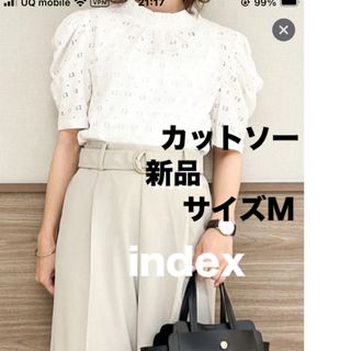 インデックス(INDEX)の【新品】indexインデックス　カットソー　Ｍ　定価3300円(カットソー(半袖/袖なし))