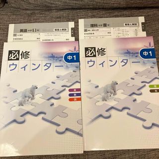 必修ウィンター　中1 復習　5教科　問題集　ワーク　国語　数学　英語　社会　理科(語学/参考書)