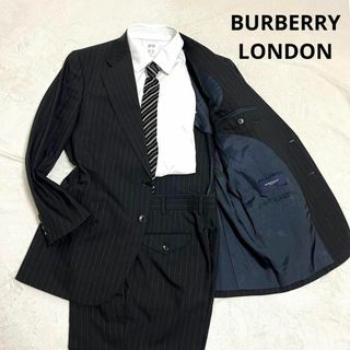 BURBERRY - 407 バーバリーロンドン セットアップスーツ ブラック ウール モヘヤ混