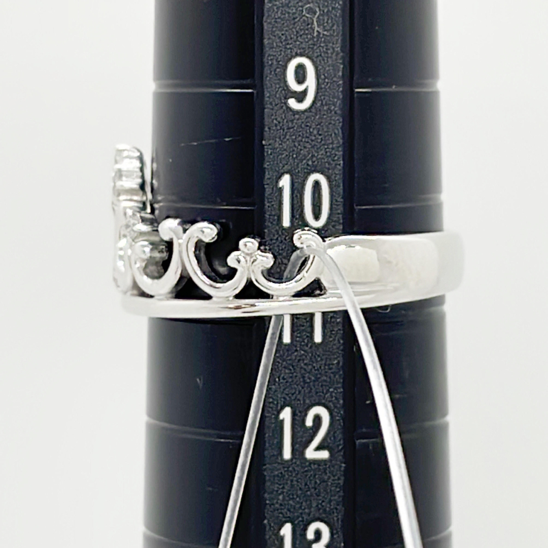 [新品同様]K18WGホワイトゴールド金ティアラ天然ダイヤモンド金リング指輪 レディースのアクセサリー(リング(指輪))の商品写真