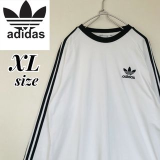 adidas アディダス　トレフォイルロゴ　スリーライン　ロンT　カットソー