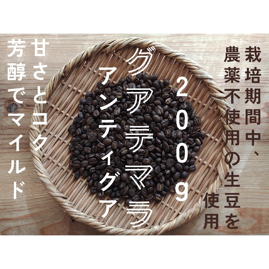 スペシャルティコーヒー　グアテマラ　アンティグア　自家焙煎コーヒー豆　200g 食品/飲料/酒の飲料(コーヒー)の商品写真