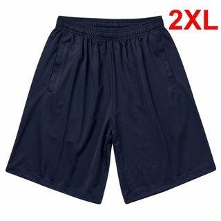 ショーツ ショートパンツ ドライ素材 ドライ 吸水 速乾 無地 XXL 紺(ショートパンツ)