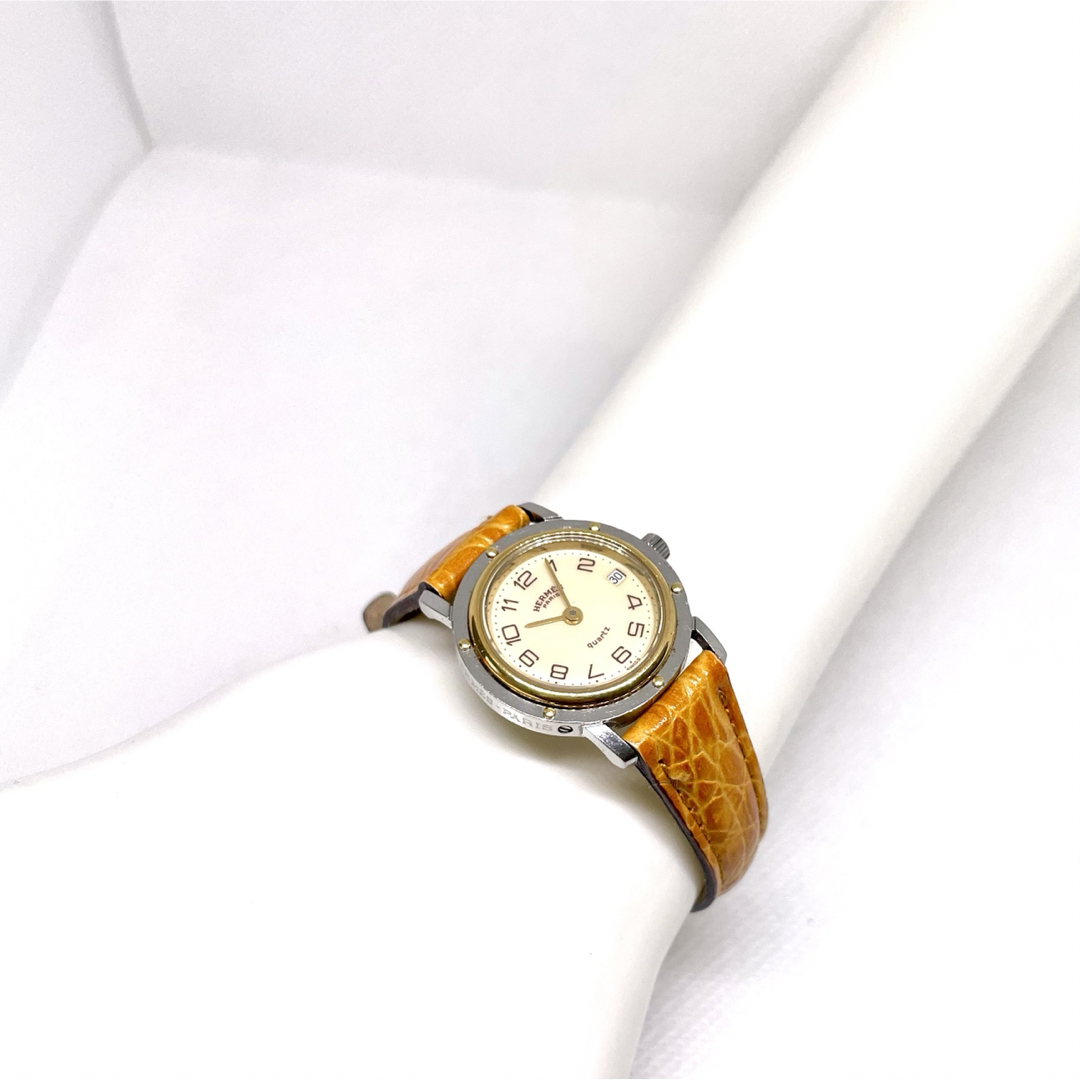 Hermes(エルメス)の稼働　HERMES　エルメス　クリッパー　ブランド時計　レディース時計　デイト レディースのファッション小物(腕時計)の商品写真