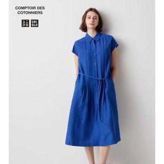 ユニクロ(UNIQLO)のリネンブレンドシャツワンピース(ひざ丈ワンピース)