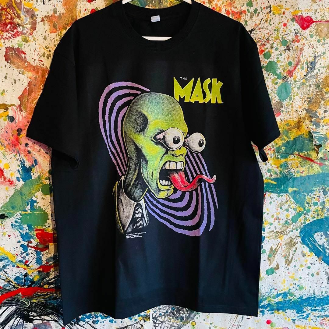 MASK crazy リプリント Tシャツ 半袖 メンズ 新品 個性的 黒 LM メンズのトップス(Tシャツ/カットソー(半袖/袖なし))の商品写真